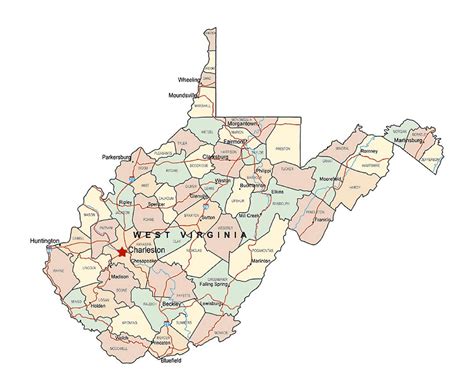 West Virginia (USA): State, Major Cities & Places .